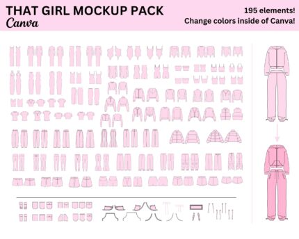 That Girl Canva Mockup Pack | Women's Clothing Mockup Pack For Canva